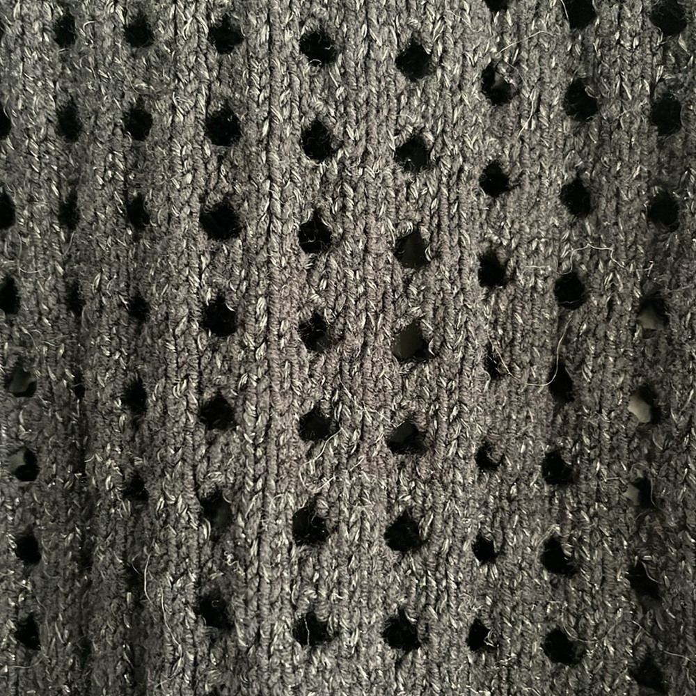 Basic Milano Black Open Work Sweater - image 2